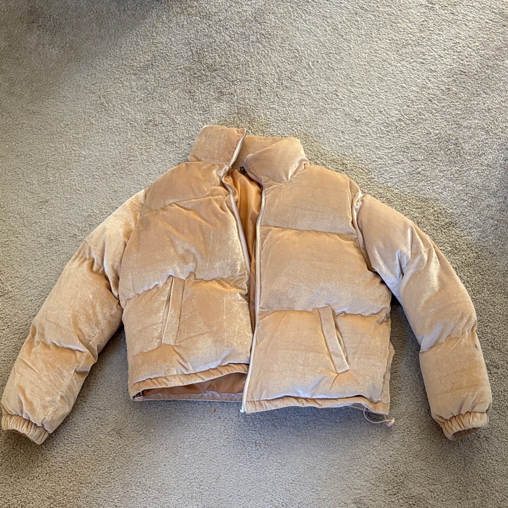 TCEC Velvet Tan Puffer Jacket